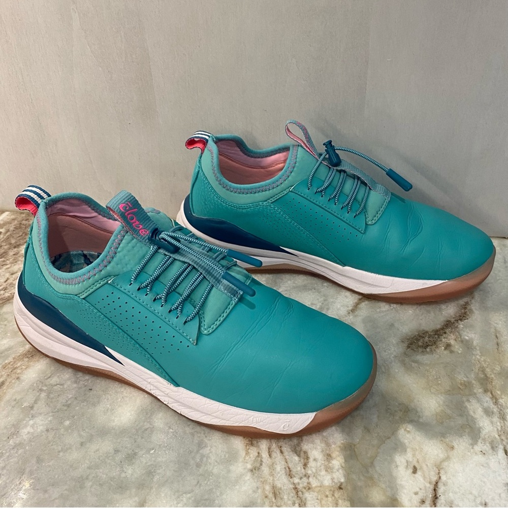 Clove Pacific Palm Nursing Sneakers Teal Pink W8.5 M7 Limited Ed.